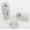 Oem E14 lizdas su lygia striuke - balta - Plastikinis lizdas