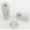 Oem E14 lizdas su lygia striuke - balta - Plastikinis lizdas