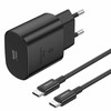 Foneng EU51 USB-C 25W maitinimo įkroviklis + USB-C - USB-C laidas (juodas)