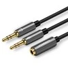 Audio kabelis UGREEN 3.5mm lizdas - 2xkištukas - Juodas