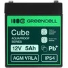 Green Cell Žalias Cell Greencell AGM VRLA 12 V 5 Ah nereikalaujanti priežiūros baterija kasos aparatams, žaislams, fotoaparatams (91 x 70 x 102 mm)