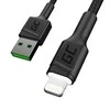 Green Cell Žalias Cell GREENCELL KABGC05 Kabelis Žalias Cell Ray USB-A - Lightning Baltas LED 120cm su Apple palaikymu
