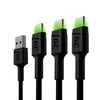 Green Cell Žalias Cell Žalias Cell USB-C kabelių komplektas 3x QC 3.0 1.20 m