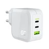 Green Cell Žalias Cell Žalias Cell įkroviklis 65W GaN GC PowerGan - 2x USB-C, 1x USB-A - baltas
