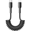 Greito įkrovimo laidas automobiliui Joyroom Type-C į Lightning Easy-Travel Series 30W 1.5m, suvyniotas (juodas)