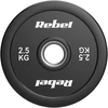 >>>Olimpiniai gumuoti BUMPER svareliai, BEAST serijos, rinkinys 2 x 2.5kg, skylės skersmuo 51 mm, REBEL ACTIVE