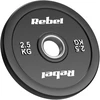 Olimpiniai gumuoti svarmenys BUMPER rinkinys 2x2.5kg, skylės skersmuo 51 mm, REBEL ACTIVE