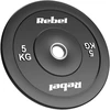 Olimpiniai gumuoti svarmenys BUMPER rinkinys 2x5kg, skylės skersmuo 51 mm, REBEL ACTIVE