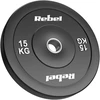 Olimpiniai gumuoti svarmenys BUMPER rinkinys 2x15kg, skylės skersmuo 51 mm, REBEL ACTIVE