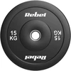 Olimpiniai gumuoti svarmenys BUMPER rinkinys 2x15kg, skylės skersmuo 51 mm, REBEL ACTIVE
