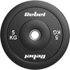 Olimpiniai gumuoti svarmenys BUMPER rinkinys 2x5kg, skylės skersmuo 51 mm, REBEL ACTIVE