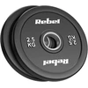 Olimpiniai gumuoti svarmenys BUMPER rinkinys 2x2.5kg, skylės skersmuo 51 mm, REBEL ACTIVE