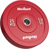 >>>Olimpinis gumuotas BUMPER svorio diskas, BEAST serijos, 25 kg, skylės skersmuo 51 mm, REBEL ACTIVE