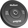 Olimpinis gumuotas svorio diskas BUMPER 25 kg, skylės skersmuo 51 mm, REBEL ACTIVE