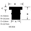 Oem Guminė veržlė langams M5x0.8 - vibraciją slopinančios veržlės
