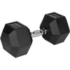 Gumuotas ketaus hantelis HEX 22.5kg REBEL ACTIVE