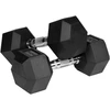 Gumuoti ketaus hanteliai HEX 2x10kg, REBEL ACTIVE