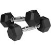 Gumuoti ketaus hanteliai HEX 2x3kg, REBEL ACTIVE
