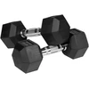 Gumuoti ketaus hanteliai HEX 2x6kg, REBEL ACTIVE