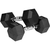 Gumuoti ketaus hanteliai HEX 2x8kg, REBEL ACTIVE