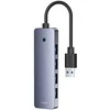 4in1 šakotuvas „Baseus UltraJoy Lite“, 15 cm, USB-A į 4x USB 3.0 + USB-C 5V (rutulinis)