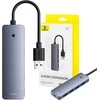 4in1 šakotuvas „Baseus UltraJoy Lite“, 15 cm, USB-A į 4x USB 3.0 + USB-C 5V (rutulinis)
