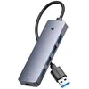 4in1 šakotuvas „Baseus UltraJoy Lite“, 15 cm, USB-A į 4x USB 3.0 + USB-C 5V (rutulinis)