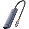 Hub Baseus UltraJoy Series Lite 4 prievadų (C tipo iki USB3.0*4+Type-C 5V) (pilka)