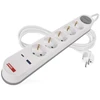 Ilgiklis 5 lizdų 3m su jungikliu 1.5 mm2 1×USB-A + 1×USB-C baltas EMOS