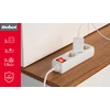 Przedłużacz Prailgintuvas, 3 lizdai, 3 m, vokiško tipo, su jungikliu (3x1,5 mm), Rebel baltas