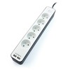 TRACER TRALIS46254 Maitinimo juosta Zebra mobiliesiems paruošta 1,5 m 5 lizdai + 2x USB 2.1A