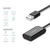 Išorinė USB garso plokštė UGREEN 15cm (juoda)