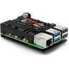 justPi dėklas Raspberry Pi 5 su dviem ventiliatoriais - aliuminis - juodas