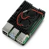justPi dėklas Raspberry Pi 5 su dviem ventiliatoriais - aliuminis - juodas