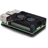 Justpi Raspberry Pi 5 korpusas su dviem ventiliatoriais - aliuminis - juodas