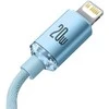 Kabelis USB-C do iP Baseus Crystal Shine, 20 W, 1.2 m (mėlyna)