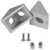 Grąžtas Oem Kampinis laikiklis 20x20mm M4 aliuminio profiliams 2020 - TSLOT, T-NUT, TNUT - 2x varžtai ir veržlės