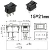 KCD1 svirtinis jungiklis - ĮJUNGIMO/IŠJUNGIMO/ĮJUNGIMO jungiklis - 230V - 3 kontaktų