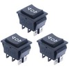 Oem KCD4 raktinis jungiklis – momentinis – 15A/250V – dvigubas – (ON)-OFF-(ON) – juodas