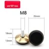 Oem Koja su jungtimi 35x18mm aukso spalvos - baldų kojelė M8 - reguliuojama koja baldams