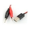 Oem Krokodilo žnyplės su laidu + USB kištukinė jungtis
