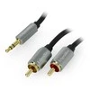 Kruger &amp; Matz AUX 3.5mm - 2x RCA kabelis 1m Juodas