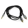 Kruger &amp; Matz AUX 3.5mm - 2x RCA kabelis 1m Juodas