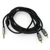 Kruger &amp; Matz AUX 3.5mm - 2x RCA kabelis 1.8m Juodas