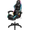 Kruger & Matz GX-150 žaidimų kėdė, juoda, LED, 7 taškų masažas