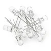 Oem LED 5mm baltas skaidrus mirksintis - 10 vnt