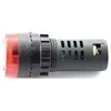 Oem LED indikatorius 12V DC - 28mm - raudonas su garsiniu signalu
