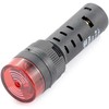Oem LED indikatorius 230V AC - 19mm - raudonas su garsiniu signalu