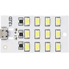 LED plokštė 5730 SMD Micro USB 12 diodų 5V šaltai balta šviesa