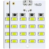 LED plokštė 5730 SMD Micro USB 16 diodų 5V šaltai balta šviesa 2vnt